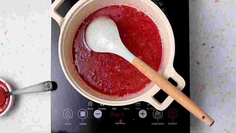 Strawberry Donuts Recipe: Heat the mixture to 239°F.