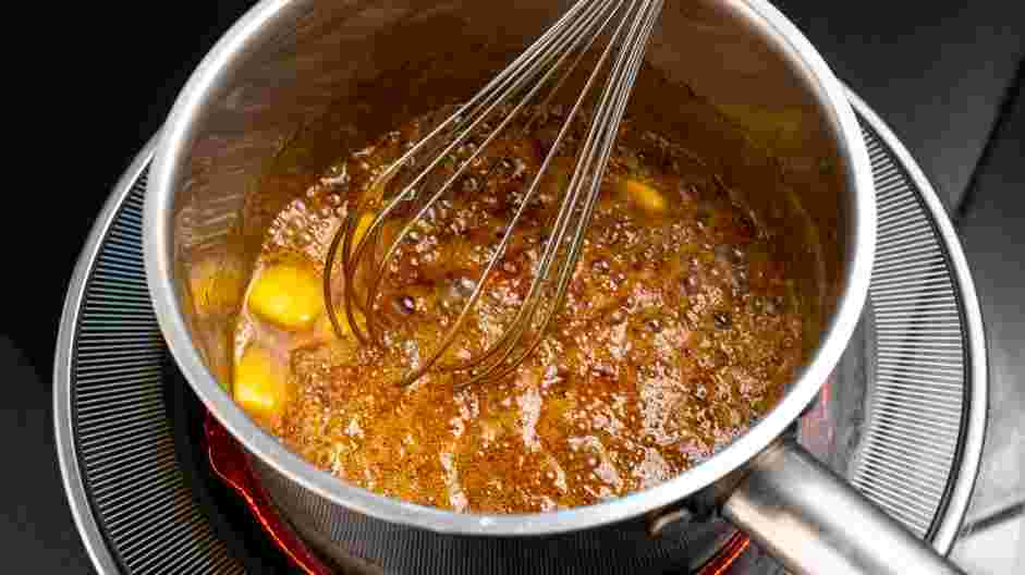 Caramel Apple Dip Recipe: Once the sugar reaches an amber color, add the butter and stir until completely incorporated.