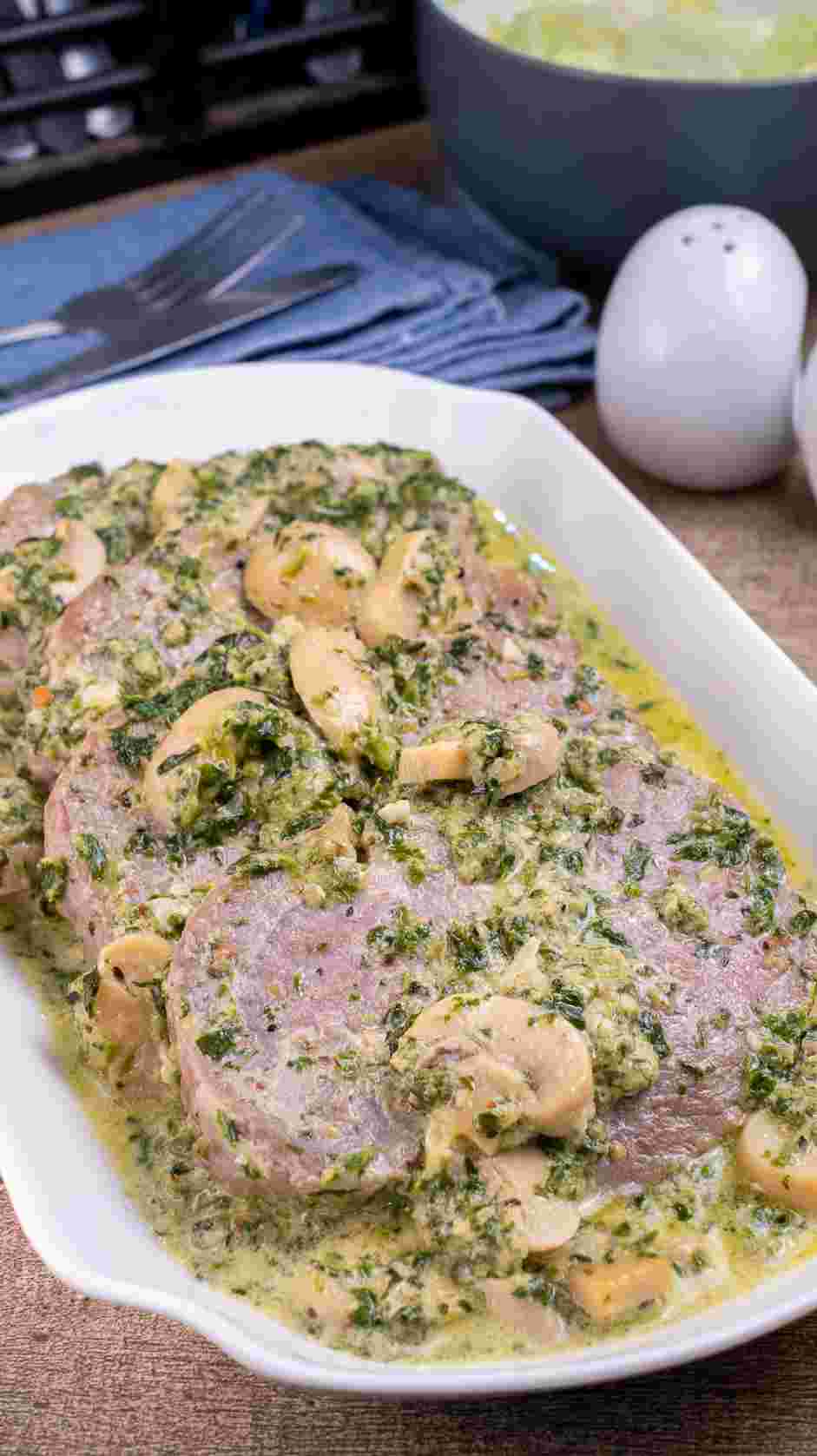 Keto Pork Chops Recipe: Serve immediately.