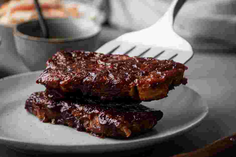 BBQ Jackfruit Recipe: Rest the jackfruit ribs for 10 minutes before cutting.