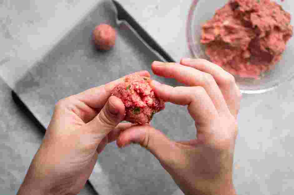 Meatball Marinara Recipe: Form small meatballs with the meat mixture.