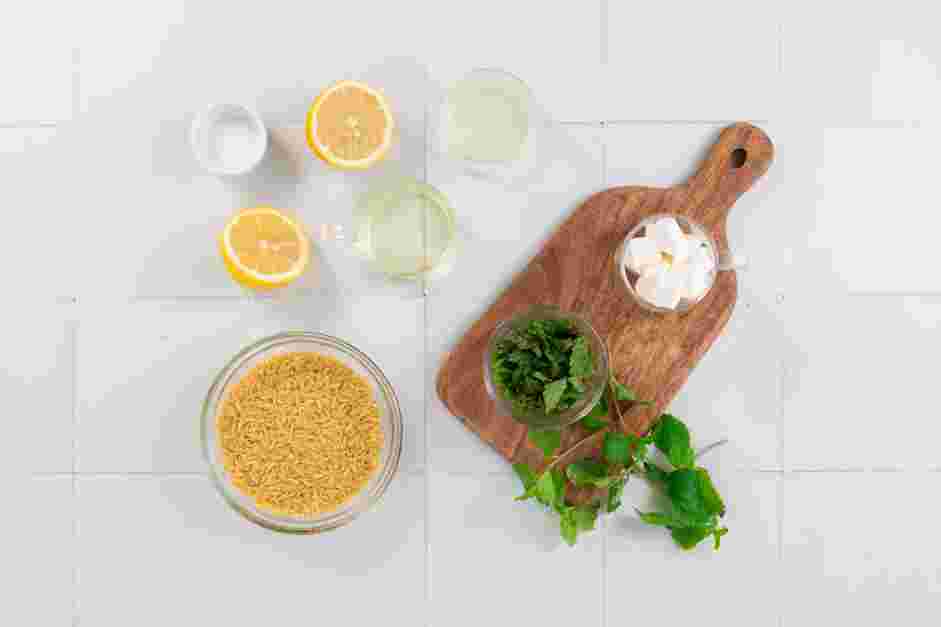 Lemon Orzo Recipe: Measure and prep all ingredients.