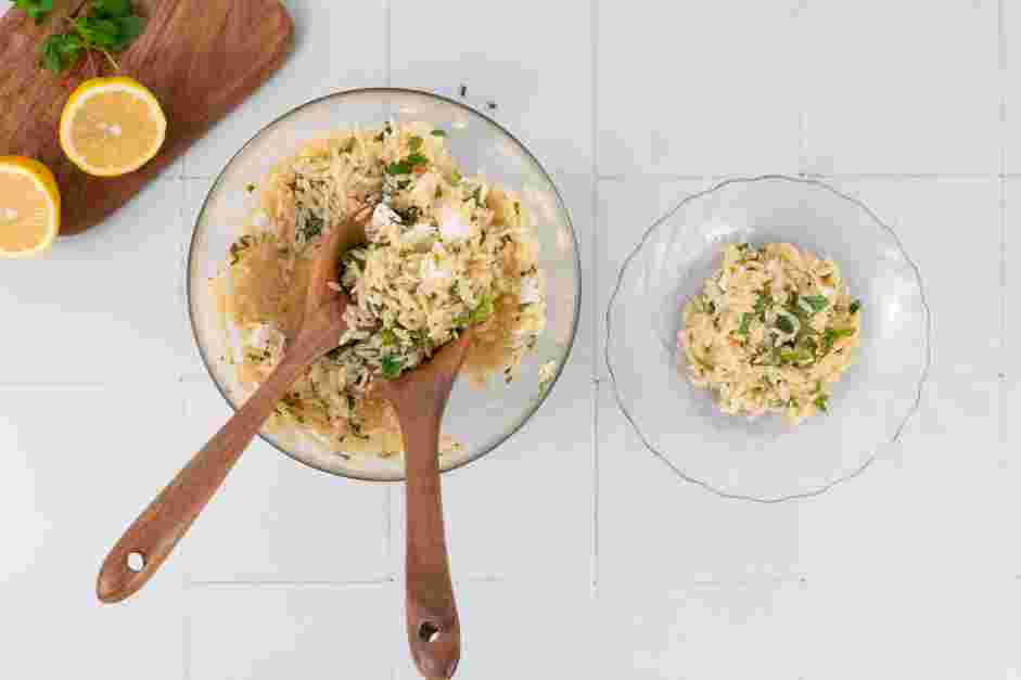 Lemon Orzo Recipe: Stir to combine and adjust the seasonings if needed.