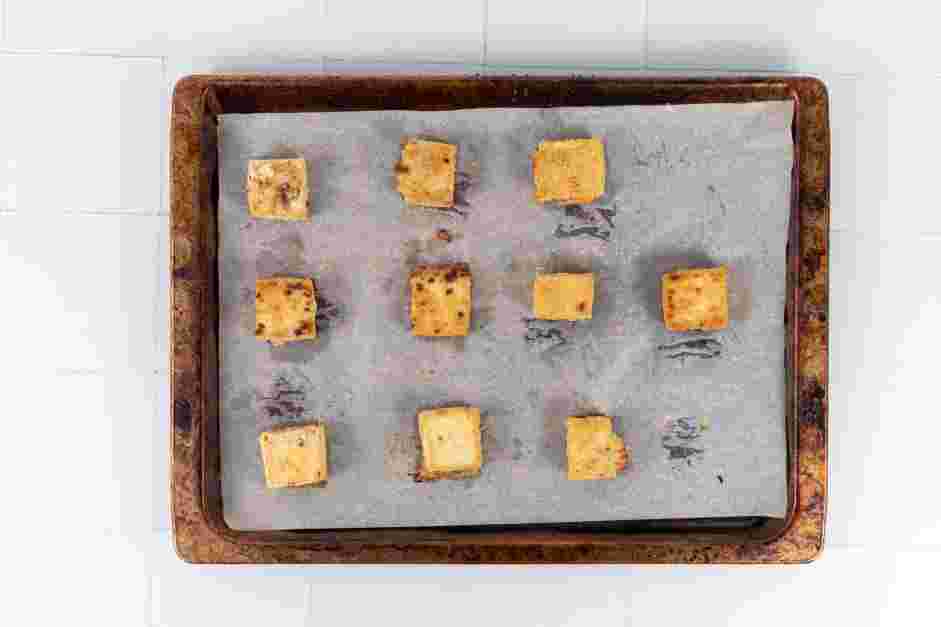 Crispy Baked Tofu Recipe: Bake tofu for 15 minutes.