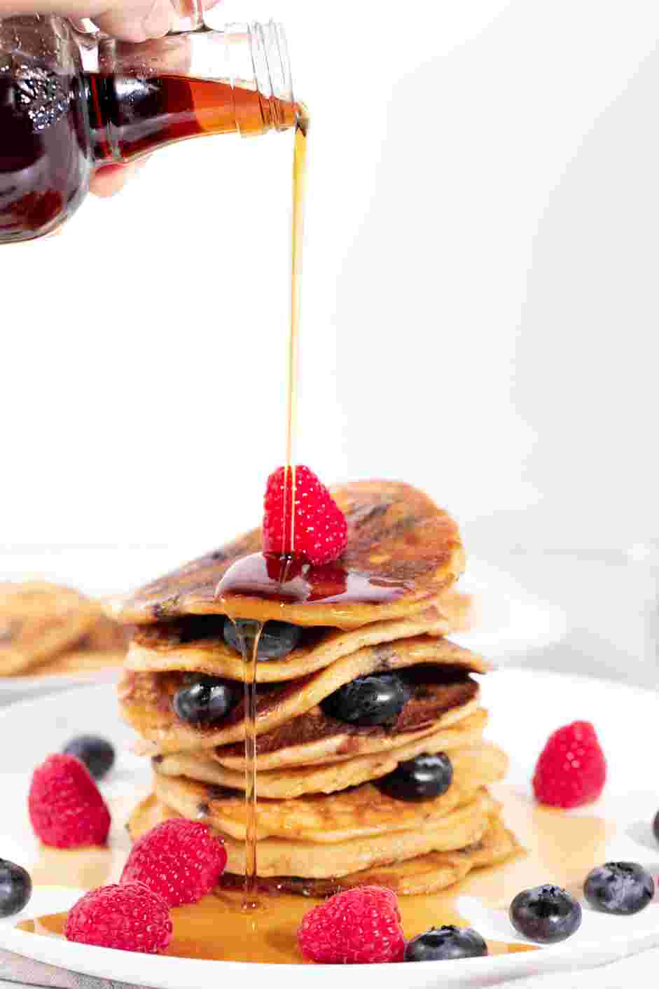 Chocolate Chip Pancake Recipe: Serve the pancakes hot with a drizzle of maple syrup and berries on the side.