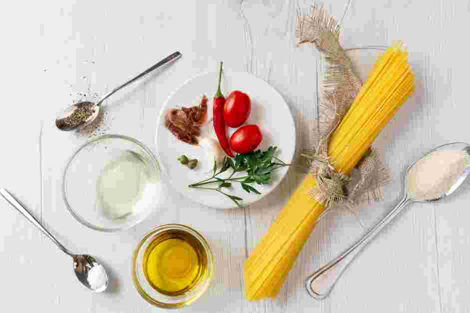 Aglio E Olio Recipe: Measure and prep all ingredients.