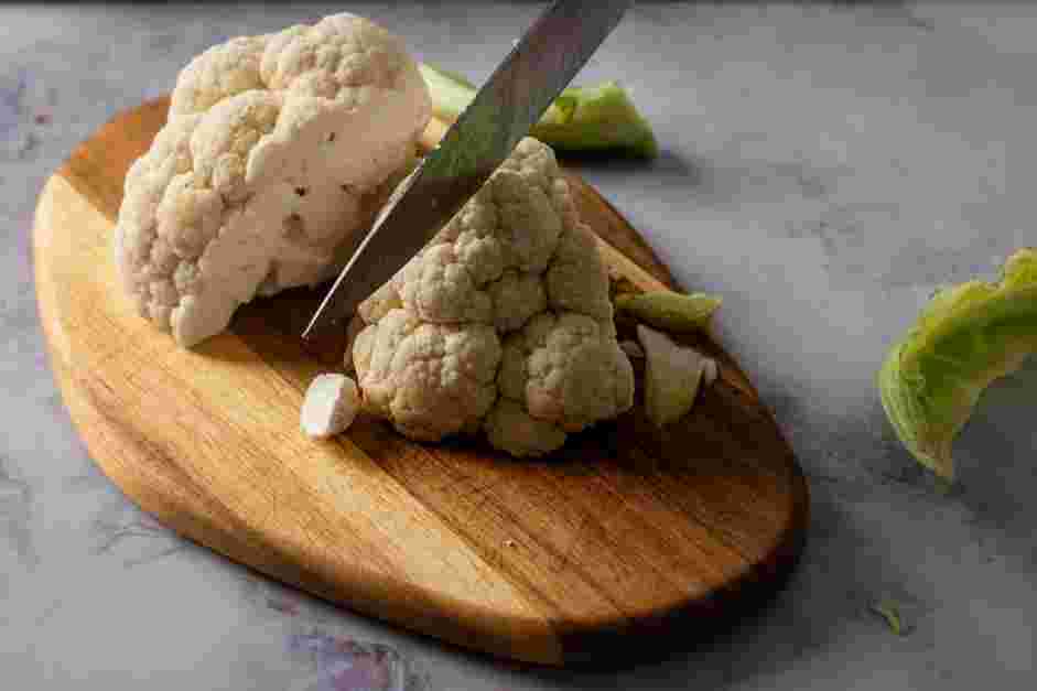 Vegan Shepherd's Pie Recipe: Prepare the cauliflower by trimming the outer leaves and removing the core.