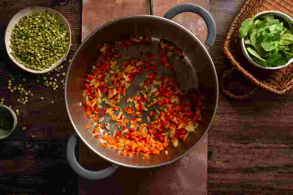 Vegan Lentil Soup Recipe: Add the garlic and cook until fragrant, about 1 minute.