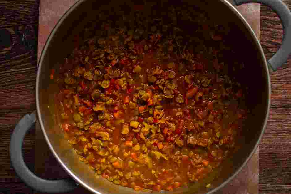 Vegan Lentil Soup Recipe: Once the soup is boiling, reduce the heat to medium-low and simmer for 20-30 minutes until the lentils are tender, but not mushy.