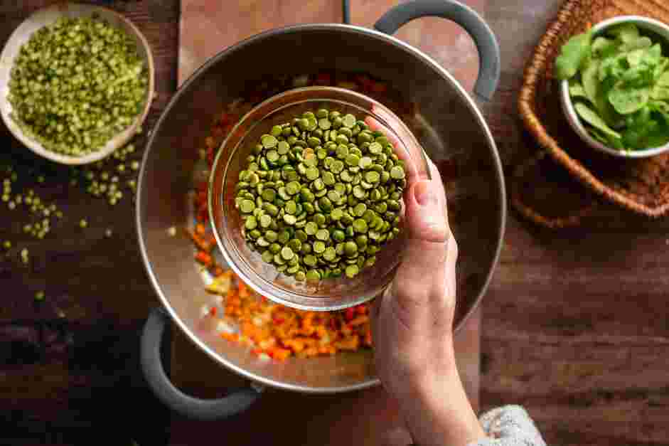 Vegan Lentil Soup Recipe: Stir in the lentils, diced tomatoes and vegetable broth.