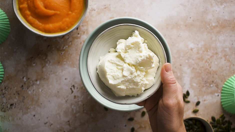 Pumpkin Cream Cheese Muffins Recipe: Make the cream cheese topping.