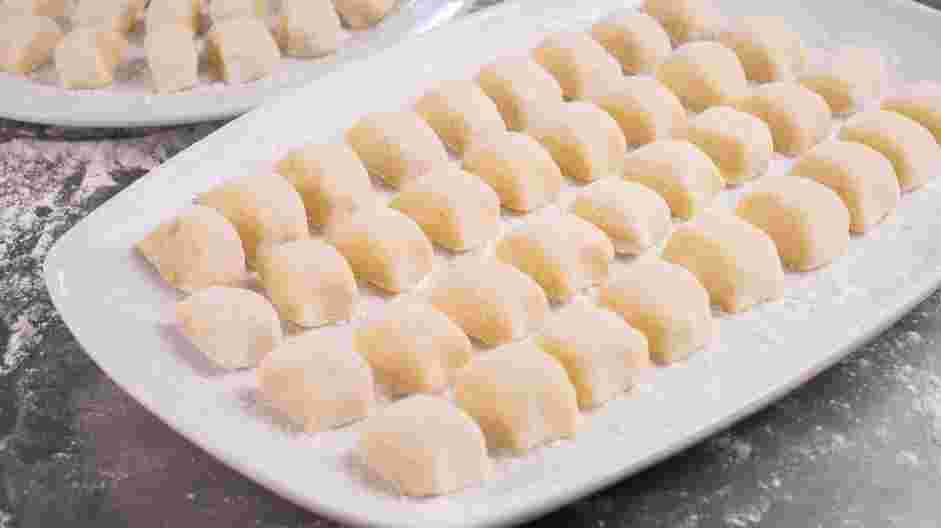 Italian Gnocchi Recipe: Finish cutting the rest of the dough.