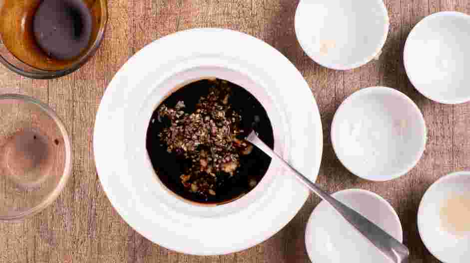 Shrimp and Broccoli Recipe: In a small bowl, whisk together the soy sauce, oyster sauce, sesame oil, brown sugar, cornstarch, ginger and garlic.