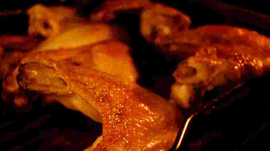 Turkey Stock Recipe:
Roast the turkey wings until deep golden brown, flipping the wings halfway through, about 50 minutes to 1 hour.