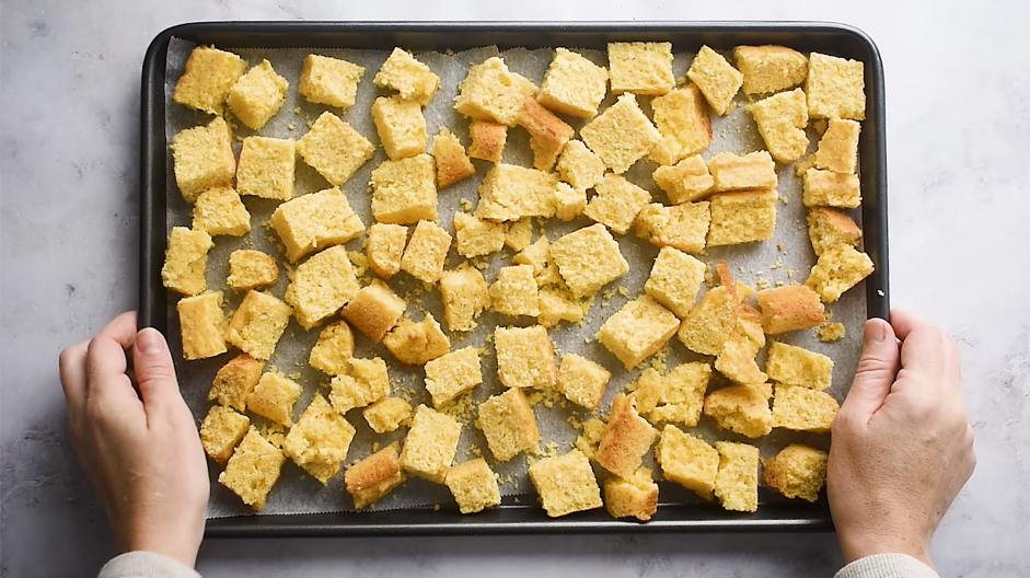 Sausage Stuffing Recipe:
Preheat the oven to 325°F.