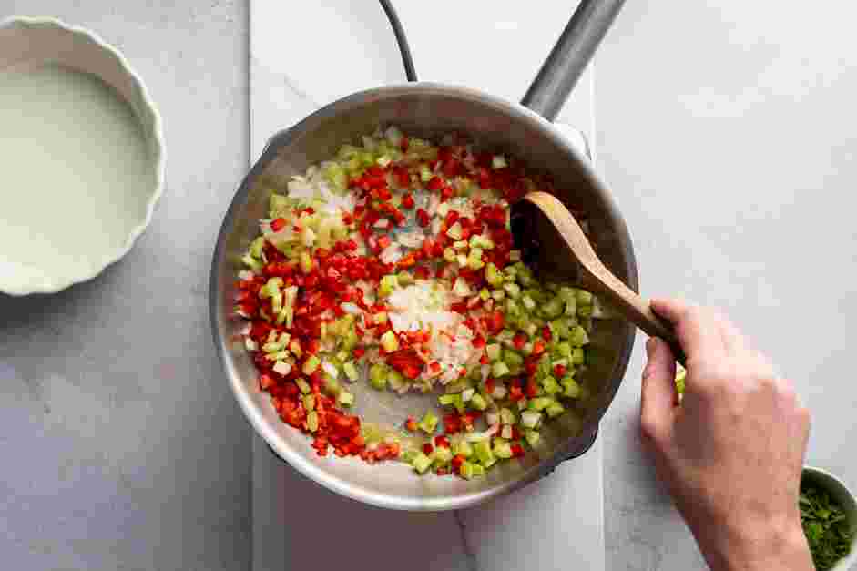 Crawfish Pie Recipe: 
Make the filling.