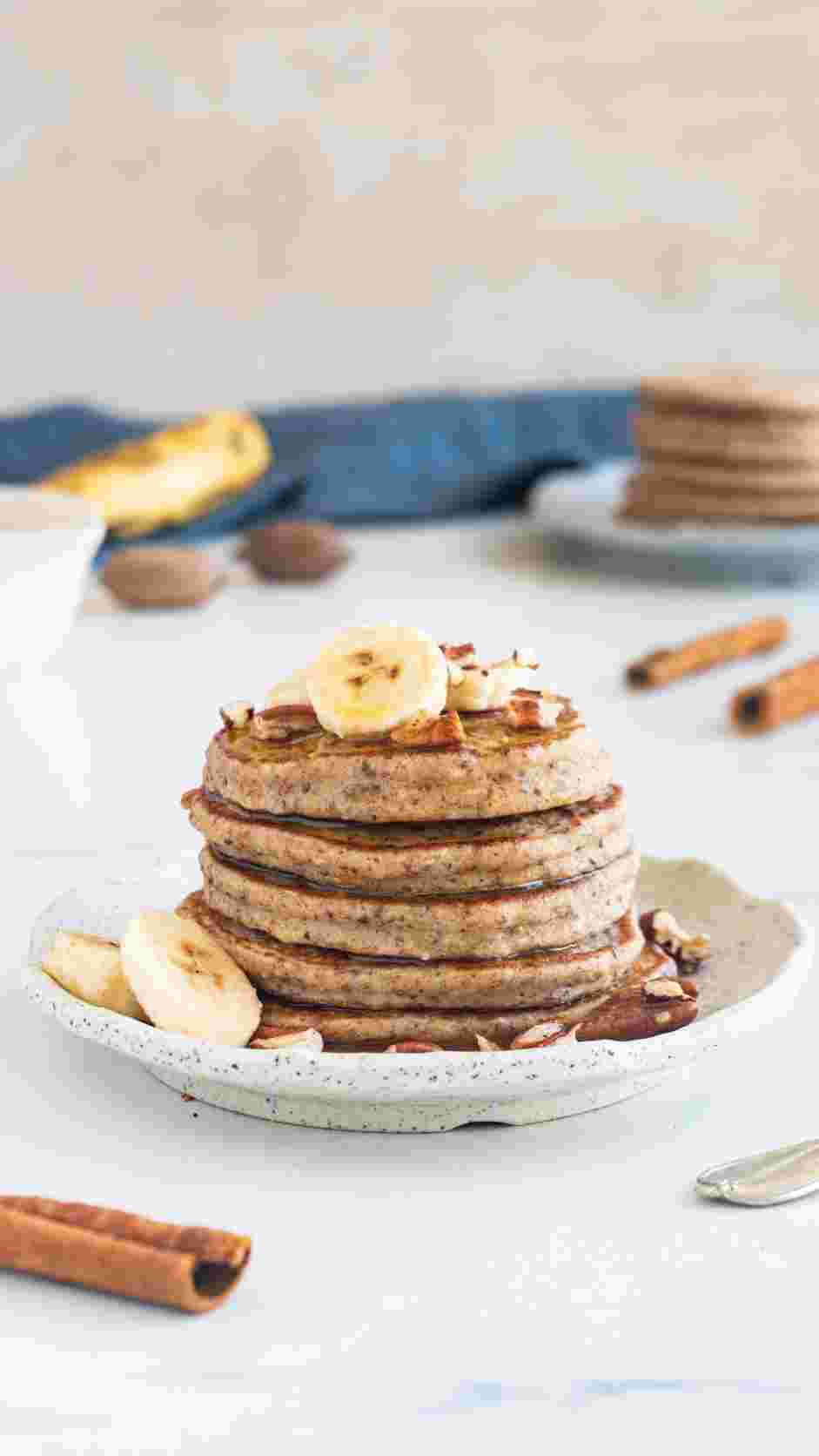 Gluten Free Banana Pancakes Recipe: Sprinkle with chopped pecans for an extra crunch.