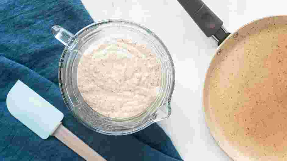 Gluten Free Banana Pancakes Recipe:
Blend together until the mixture is similar to a thick smoothie.