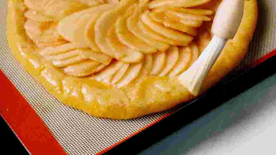 Pear Galette Recipe: Brush the edges of the tart with the egg wash and sprinkle with turbinado sugar.