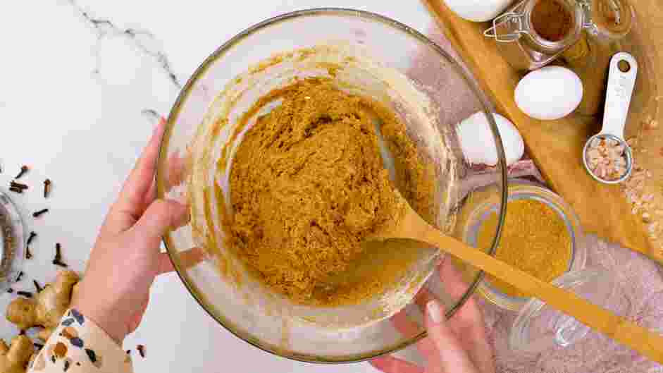 Gluten Free Ginger Cookies Recipe: Using a wooden spoon, stir in the oat and almond flour.