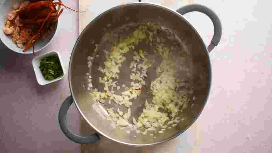 Lobster Risotto Recipe: In a medium saucepan over medium heat, heat the olive oil.