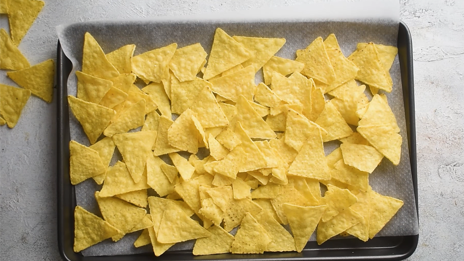 Sheet Pan Nachos Recipe: 
Preheat the oven to 350&deg;F.