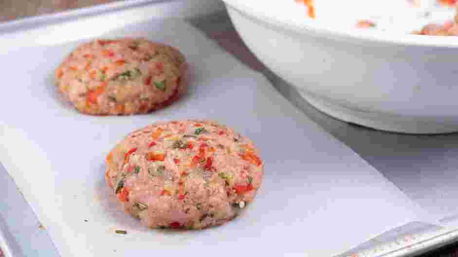 Air Fryer Turkey Burgers Recipe: Using your hands, mix until all the ingredients are well incorporated.