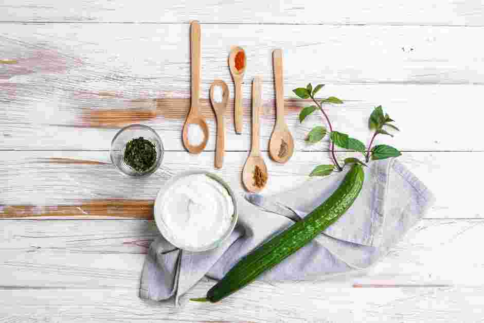 Cucumber Dip Recipe: Measure and prep all ingredients.