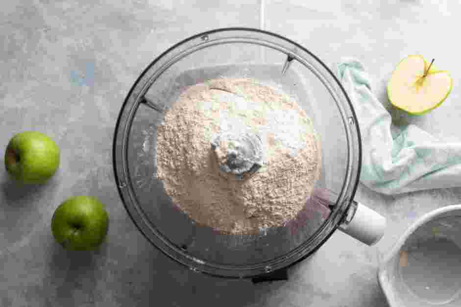 Mini Apple Pies Recipe:
In the bowl of a food processor, place the flour, sugar and salt.