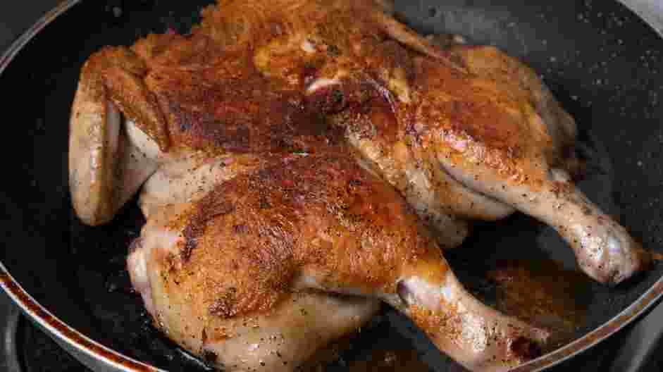 Brick Chicken Recipe:
Preheat the oven to 450°F.