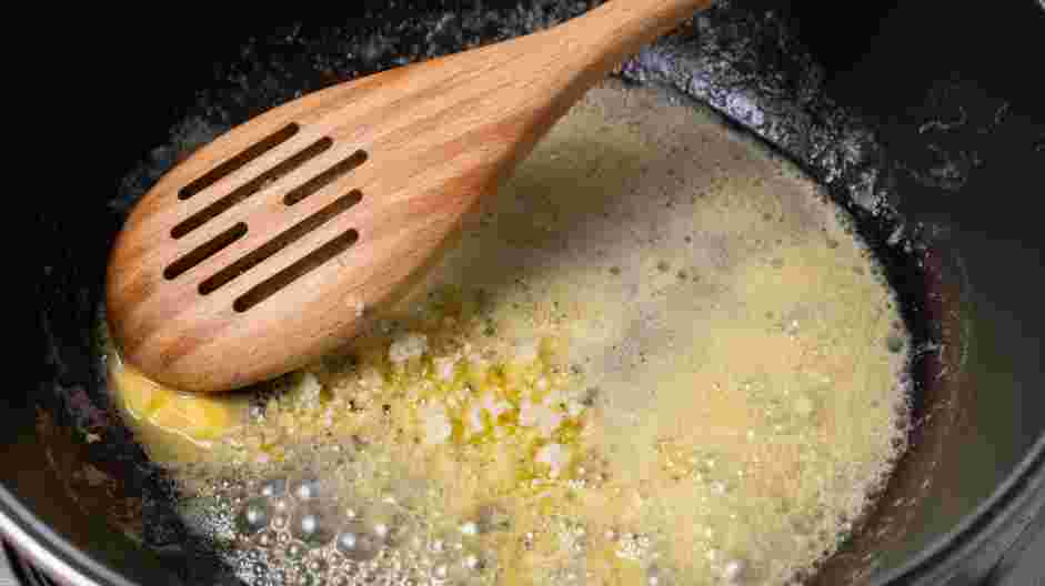 Honey Butter Fried Chicken Recipe: Add the garlic and cook until fragrant, about 1 minute.