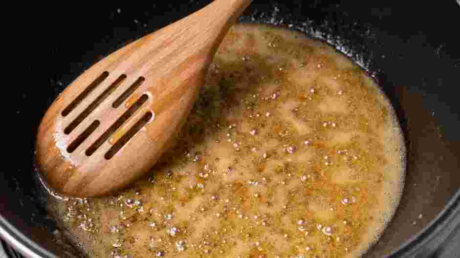 Honey Butter Fried Chicken Recipe: Add the honey to the saucepan and cook until thickened, about 3-5 minutes.