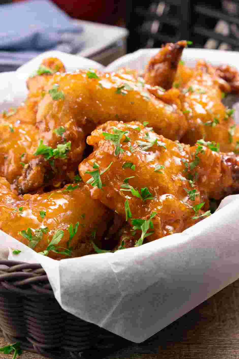 Honey Butter Fried Chicken Recipe: Garnish with parsley and serve.