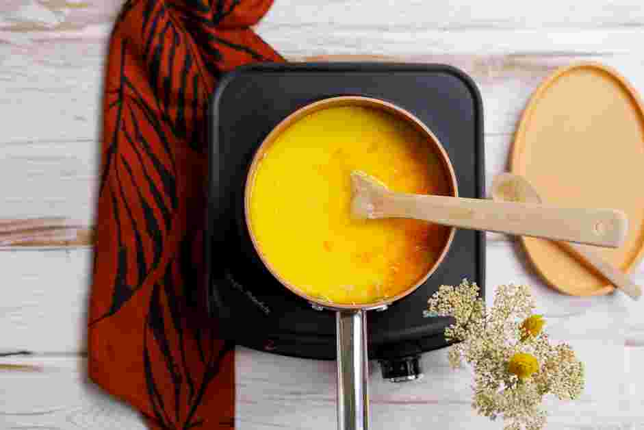 Carrot Halwa Recipe: Stir in the oat milk and monk fruit sugar.