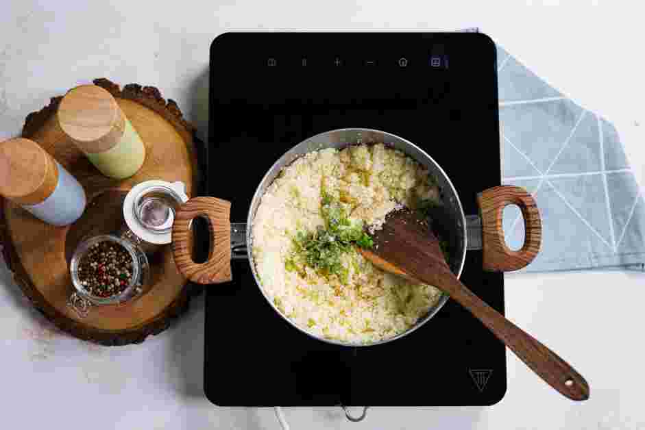 Cilantro Lime Cauliflower Rice Recipe: Turn off the heat and stir in the lime juice, cilantro, salt and pepper to taste.