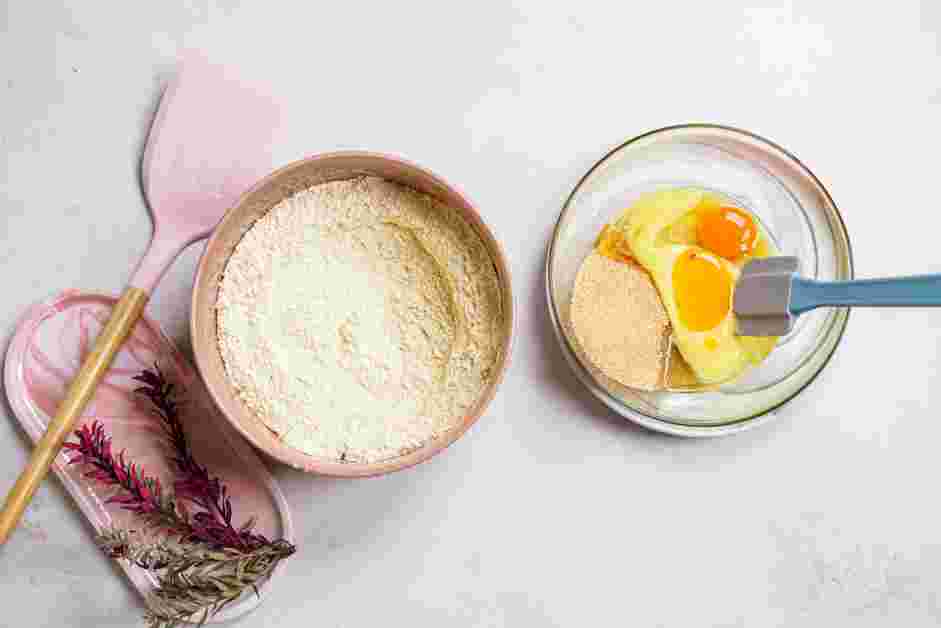 Cornbread Muffins Recipe: In a separate bowl, whisk together the melted butter, brown sugar, honey, egg, egg yolk and buttermilk.