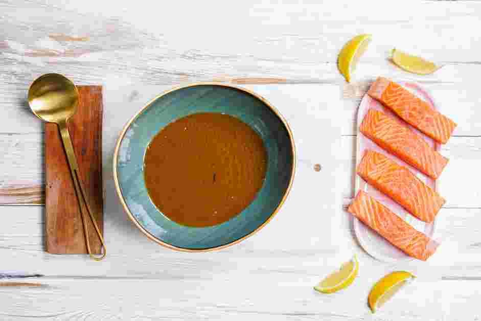 Miso Glazed Salmon Recipe: In a large bowl, whisk together the miso, sake, mirin, soy sauce, corn syrup and sesame oil.