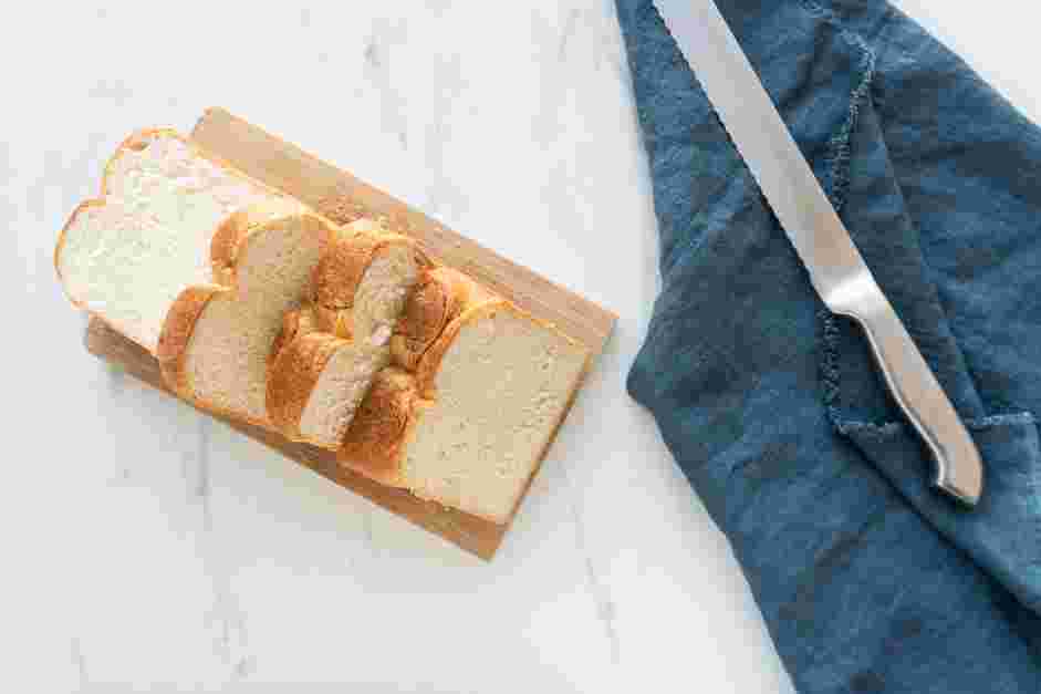 Eggnog French Toast Recipe: Slice the loaf of bread into thick 1½-inch slices.