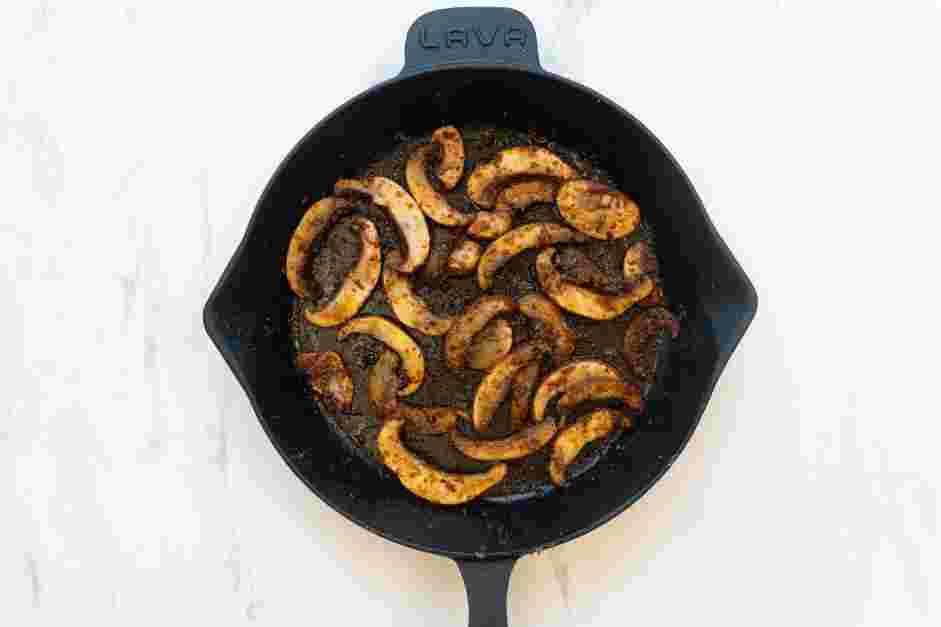 Mushroom Tacos Recipe: 
In a large nonstick skillet over medium heat, heat the remaining tablespoon of olive oil.