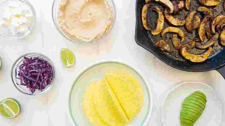 Mushroom Tacos Recipe:
Assemble your tacos.