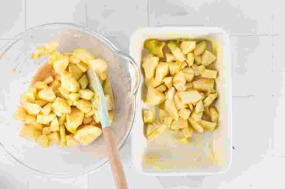 Vegan Apple Crisp Recipe: Transfer the mixture into the prepared baking dish.