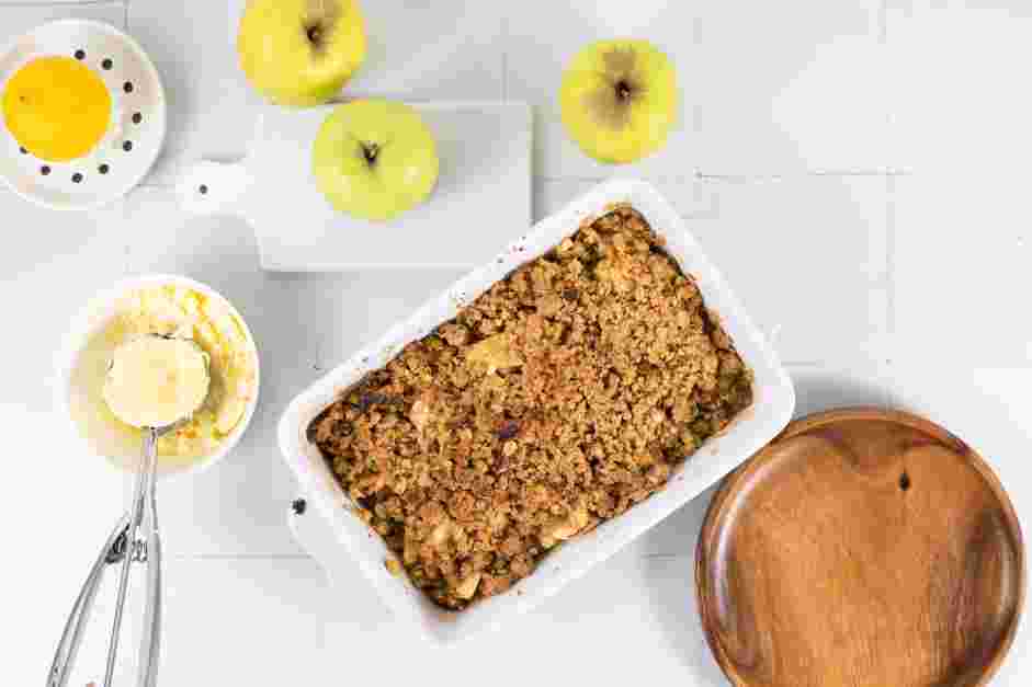 Vegan Apple Crisp Recipe: Let stand at room temperature for about 10-15 minutes before serving.