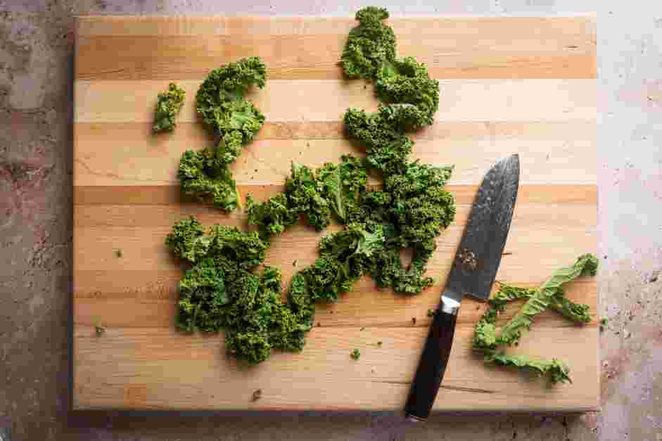 Air Fryer Kale Chips Recipe: Prepare the kale.