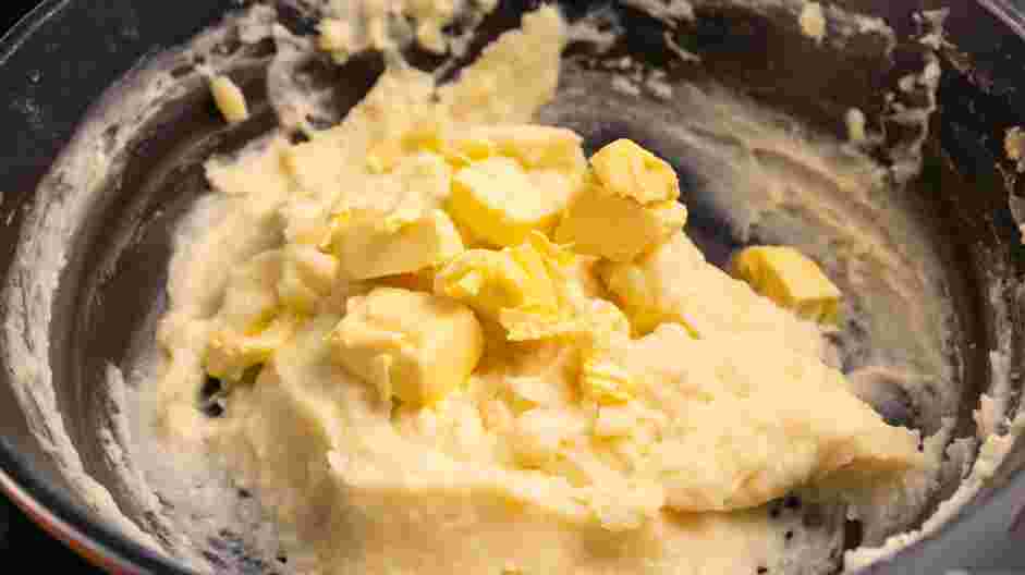 Cheesy Mashed Potatoes Recipe: 
Turn off the heat and stir in the butter.