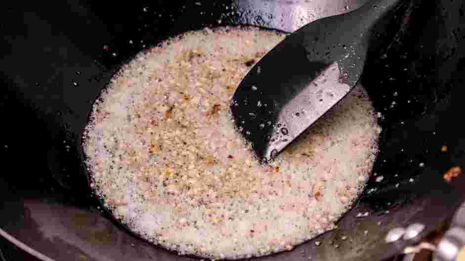 General Tso Tofu Recipe: Add the garlic and ginger and saut&eacute; until fragrant, less than 1 minute.