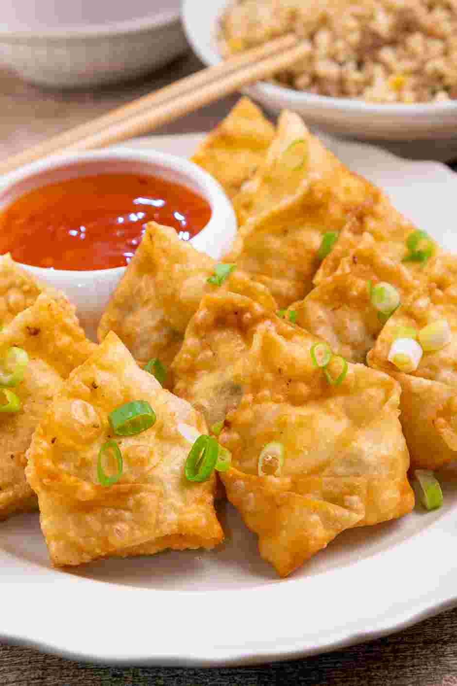 Chicken Wonton Recipe: Serve with sweet and sour sauce.