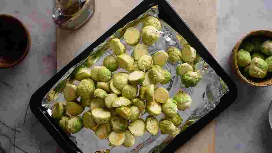 Maple Bacon Brussels Sprouts Recipe: Transfer the mixture to the prepared sheet pan and roast the Brussels sprouts for about 15-25 minutes, or until the Brussels sprouts are crispy on the outside and tender on the inside.