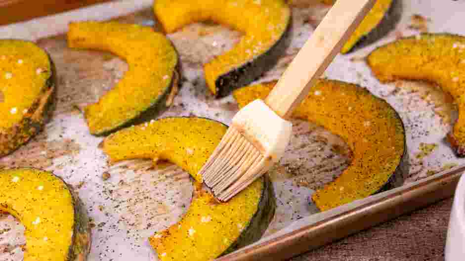 Roasted Kabocha Squash Recipe: 
Remove the kabocha squash from the oven and turn to broil.