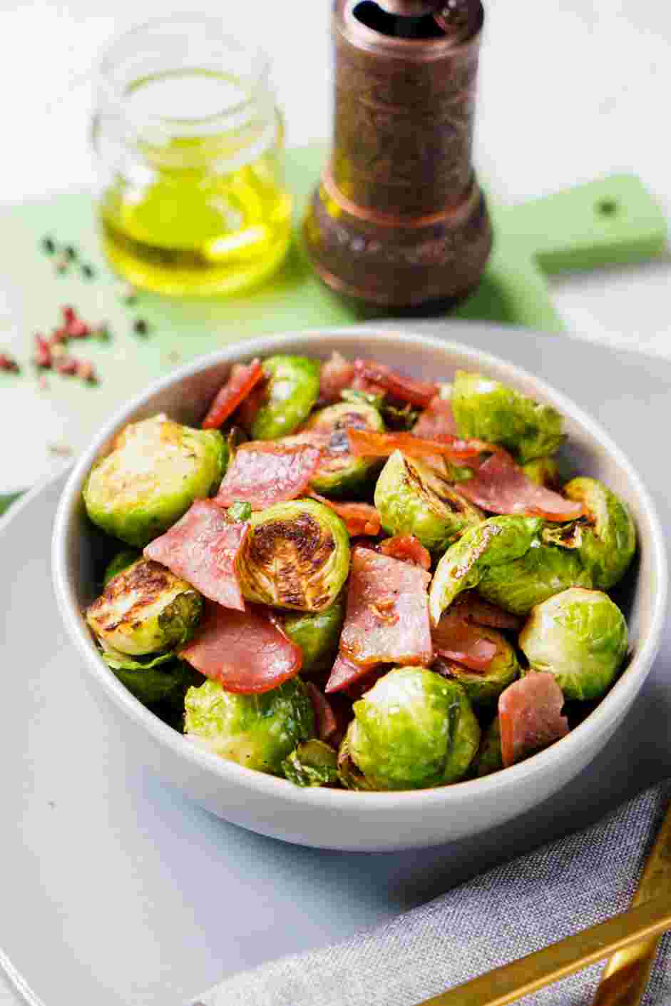 Brussels Sprouts and Bacon Recipe: Serve warm.