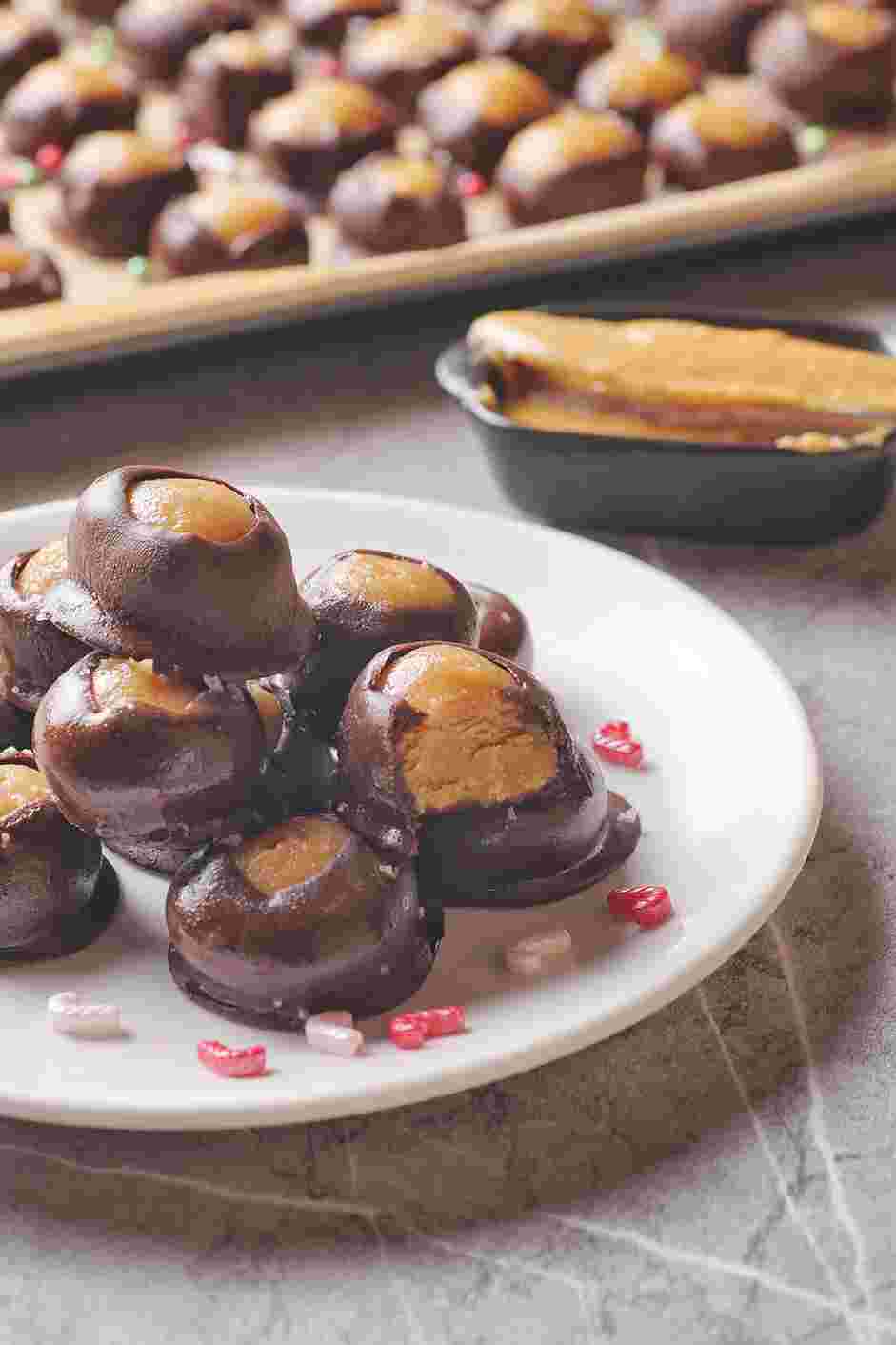 Buckeye Cookies Recipe: Once the chocolate is set, transfer to a serving plate and enjoy!